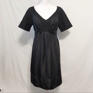 Banana Republic Black 100% Silk Eyelet Dress Size8